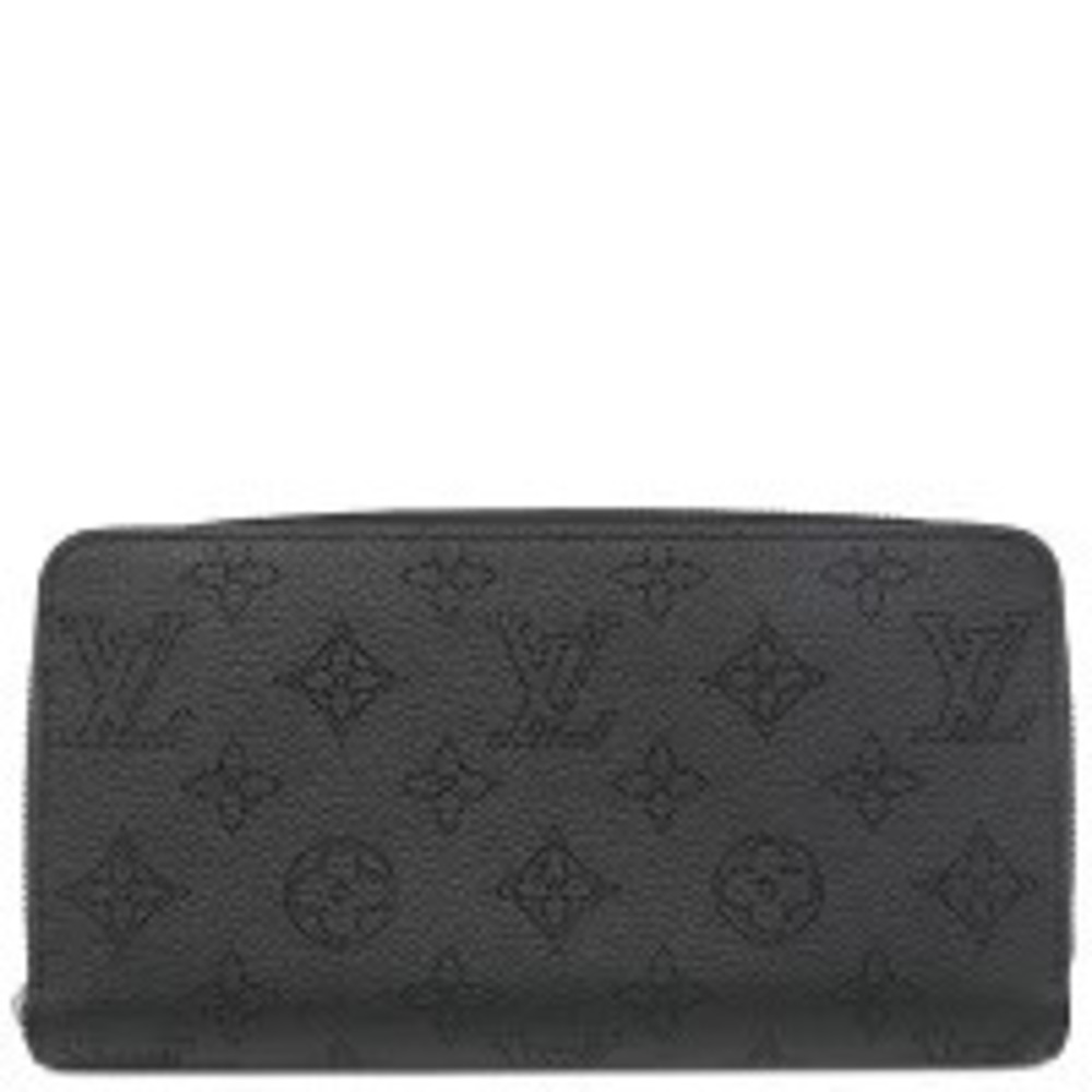 Louis Vuitton Zippy Wallet Monogram Mahina Noir Black Round Zipper